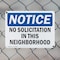 Signmission No Solicitation In This Neighborhood OSHA Notice Sign, Plastic, 14in W x 10in L, 2PK OS-2PACK-NS-P-1014-L-14815 - alternate 7